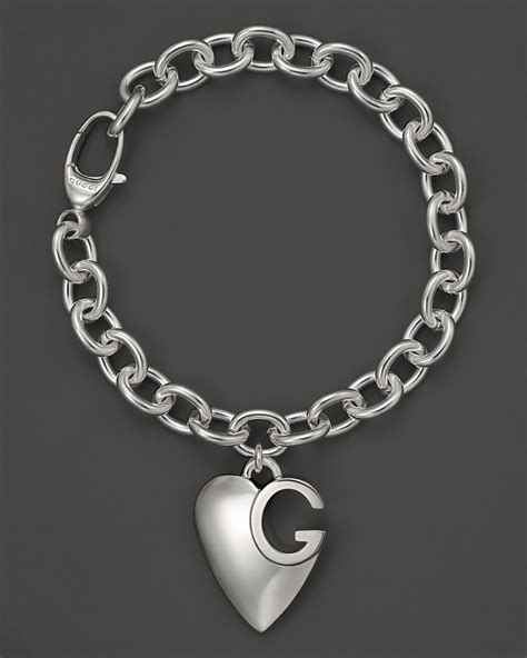 gucci boule sterling silver heart &|sterling silver heart bracelet.